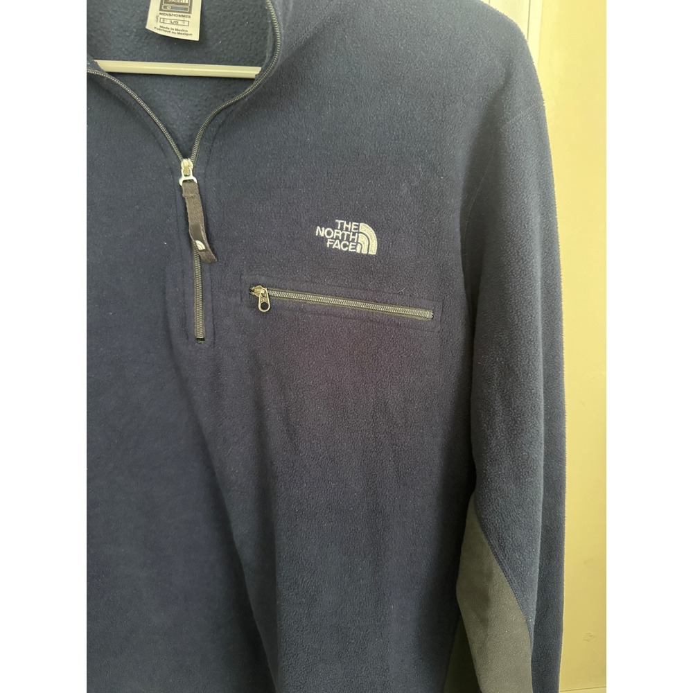 The North Face Fleece Pullover Mens L Navy Blue Flight Series Polartec 1/4 Zip - Picture 3 of 9